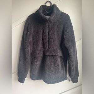 PINK Victoria's Secret Half‎ Zip Teddy Sherpa Sweatshirt Pullover size S